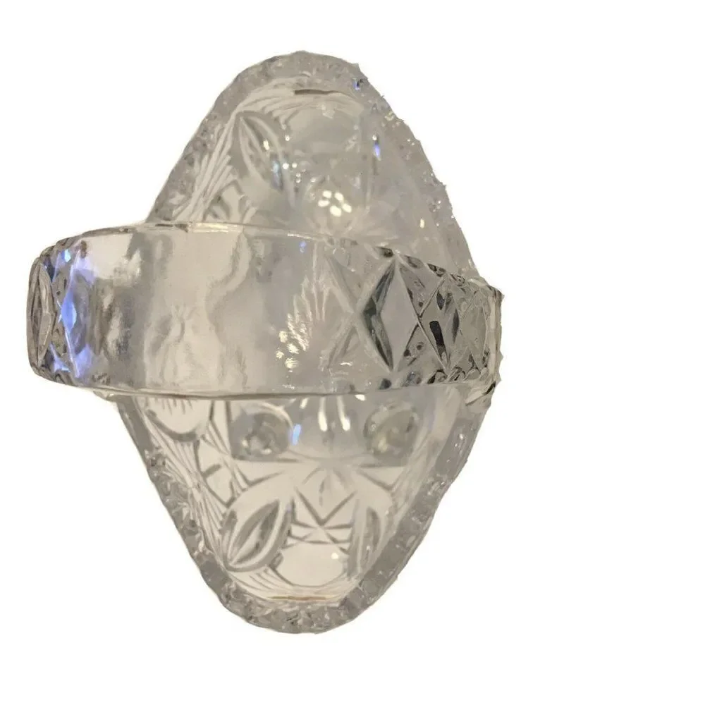 Crystal Clear 24% Lead Crystal Footed Basket Made
